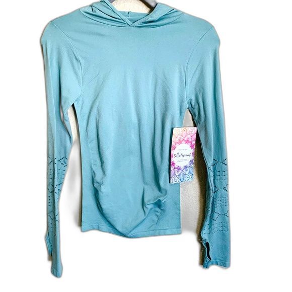 Bella movement mint green top women Long sleeve top size S yoga meditation - Picture 2 of 7